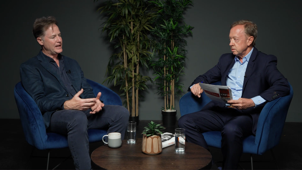 Nick Clegg being interviewed by The Independent’s editor-in-chief Geordie Greig (The Independent)