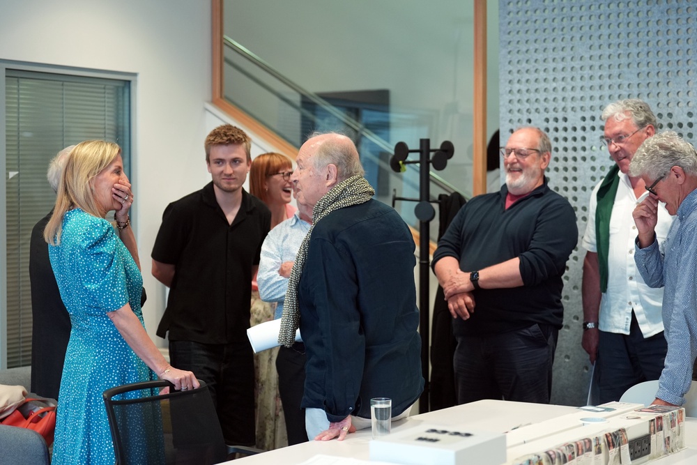 Sophie reacts as he meets cast members from The Archers (Joe Giddens/PA) (PA Wire)