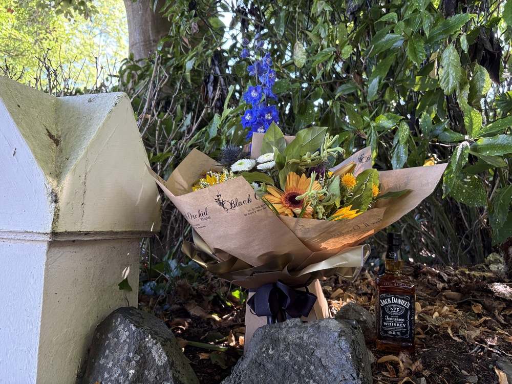 Floral tributes left outside the home of Bonnie Tyler in the Mumbles, Swansea (Eleanor Storey/PA) (PA Wire)