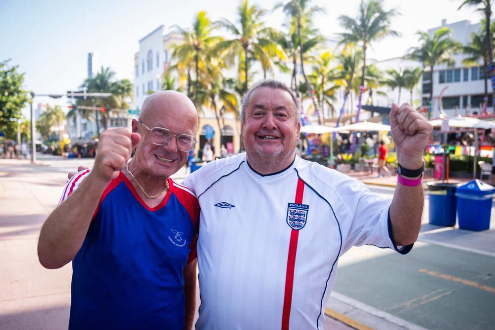 England fans Norman Bartlam, 68, (left) and Paul Dubberley, 67, believed the two-match suspension was ‘harsh’ (James Manning/PA) (PA Wire)
