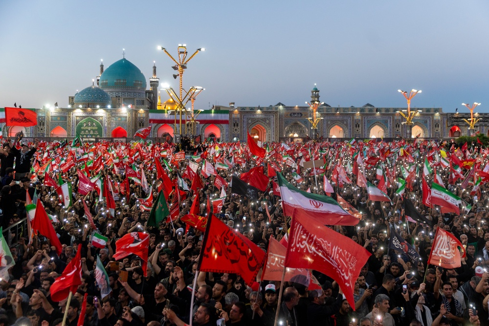 Huge crowds gather for the burial of Iran's late supreme leader, Ayatollah Ali Khamenei (Getty)
