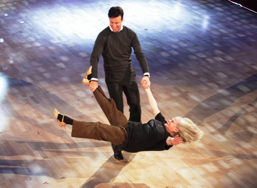 ‘I’m having fun’: Widdecombe performing one of her more memorable moves in ‘Strictly’ rehearsals in 2010 (PA Archive)