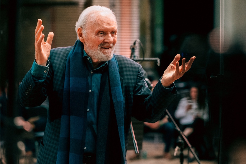 Anthony Hopkins recording his new album in the studio (PA)