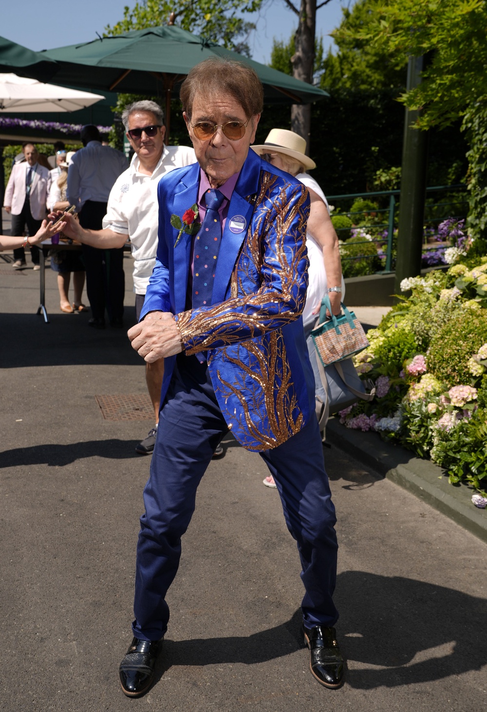Sir Cliff Richard went for bright colours