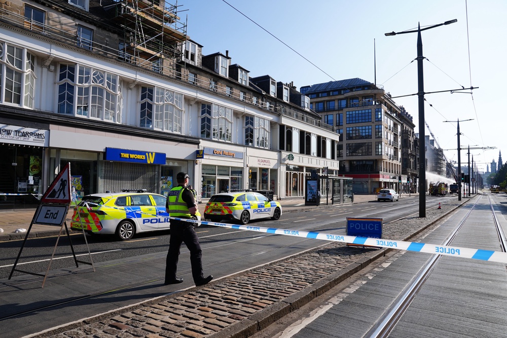 Princes Street remains closed as the incident is investigated (Jane Barlow/PA) (PA Wire)