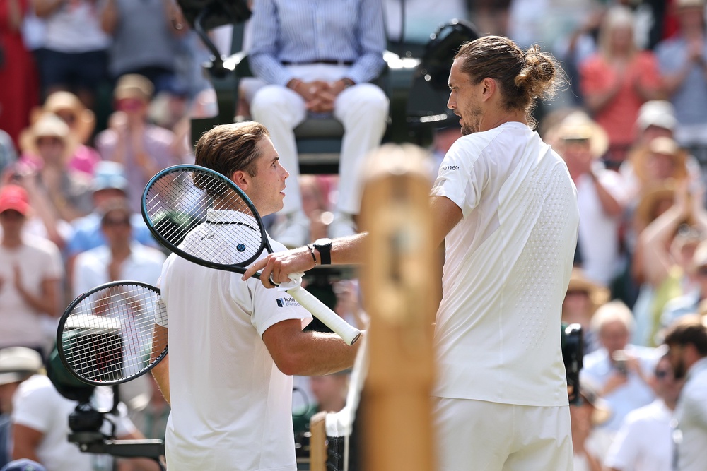 Fery was outhit and overpowered by Zverev, who stands nine inches taller than him at 6ft 6in (Getty)