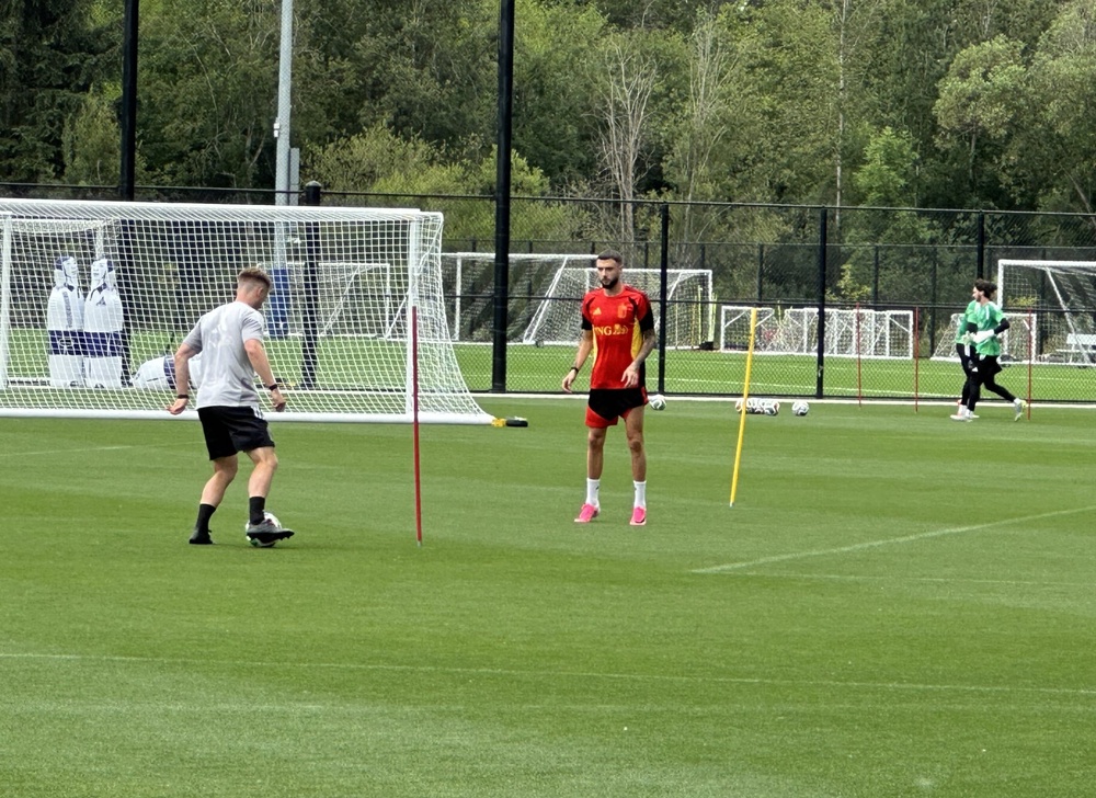Zeno Debast has been in individual training for Belgium (AP)