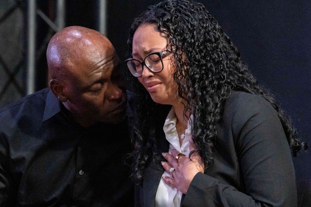 Christine and Elmore Wonsley, parents of Nolan Xavier Wells, spoke at an emotional news conference on Friday (AP Photo/Yuki Iwamura)