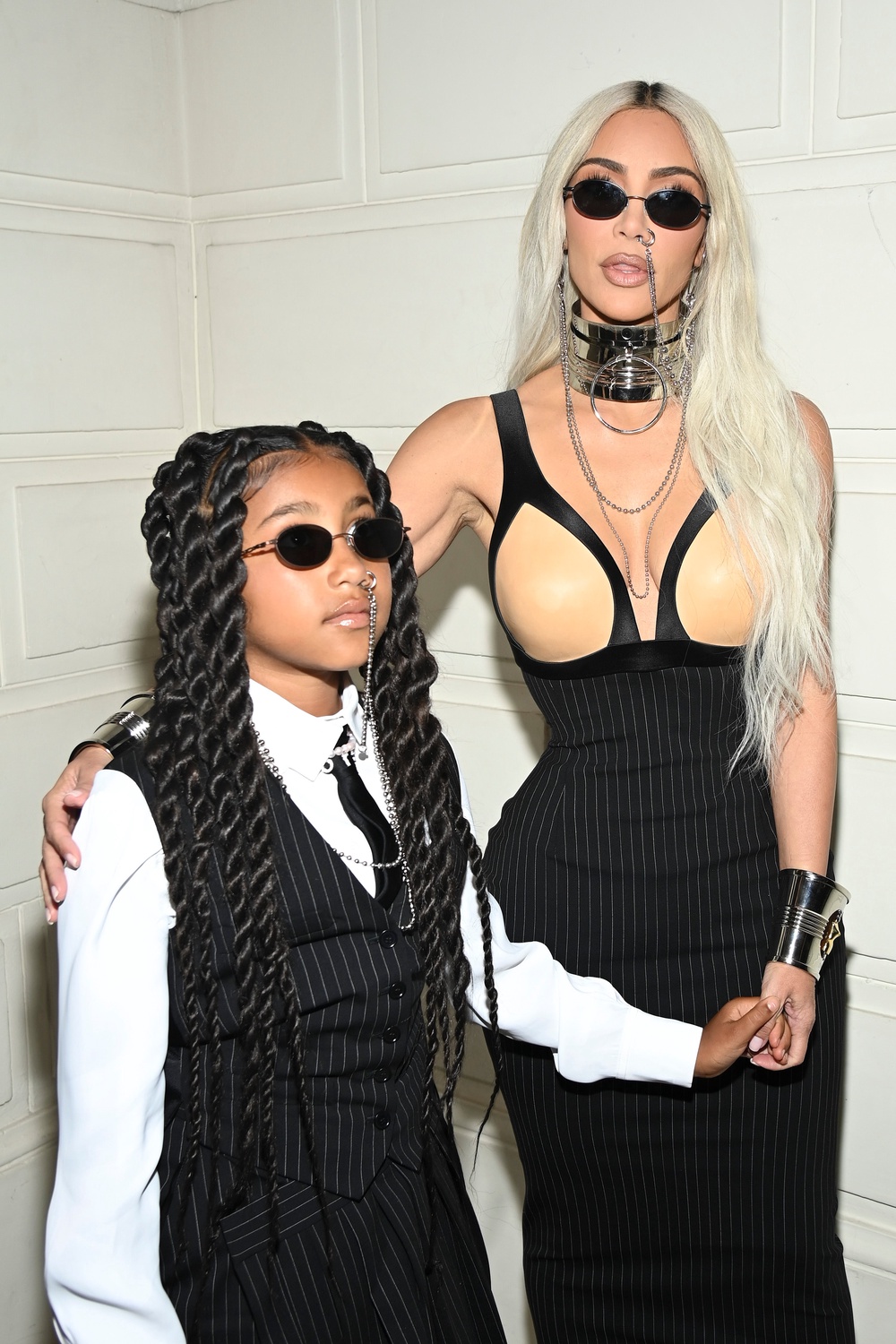 North has appeared at various fashion shows with her mom over the years (Getty)