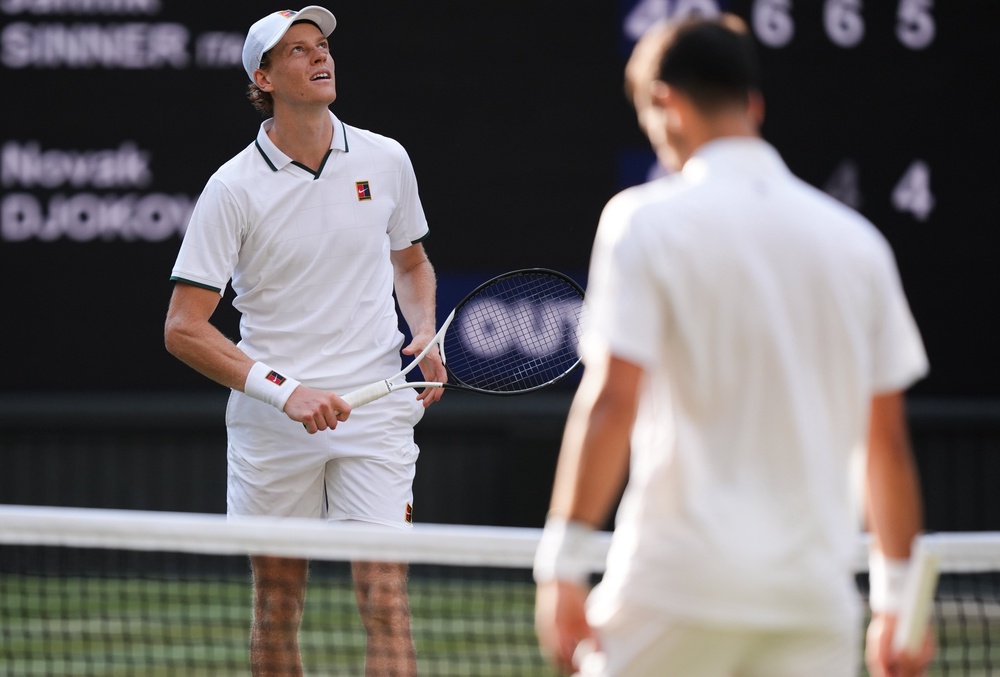 Jannik Sinner, left, won in straight sets (Ben Whitley/PA) (PA Wire)
