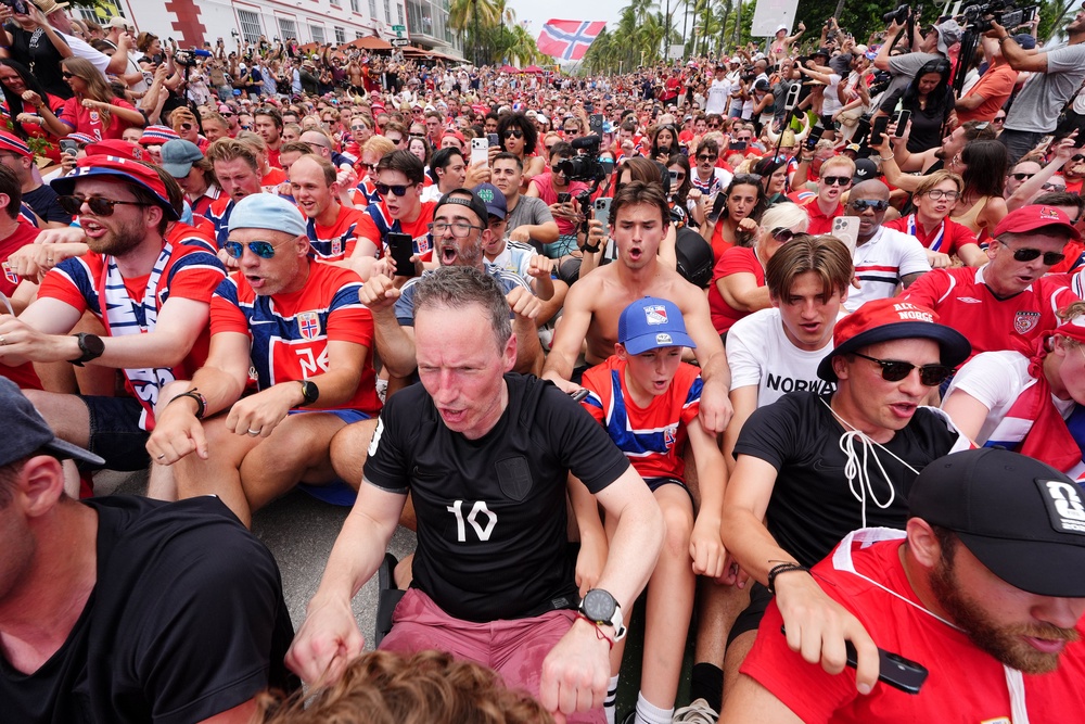 Norway fans in Miami, Florida (Nick Potts/PA) (PA Wire)