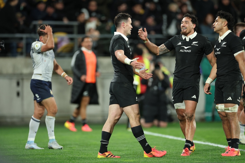 Will Jordan's hat-trick helped New Zealand thrash Italy (Getty)