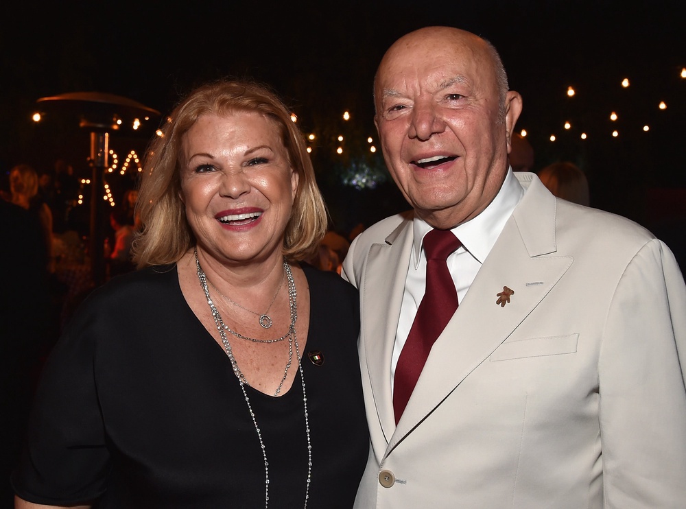 Dan Tana (right), pictured in 2014, at the 50th anniversary of Dan Tana's Restaurant (Getty Images)