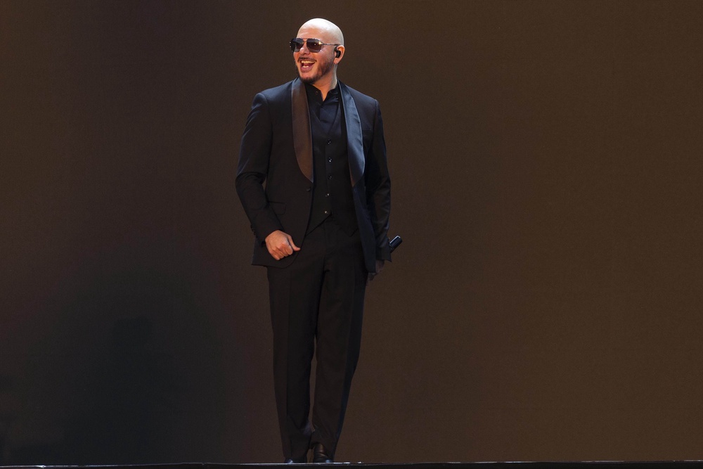 Pitbull performing on stage at BST Hyde Park in London (David Parry/PA) (PA Wire)