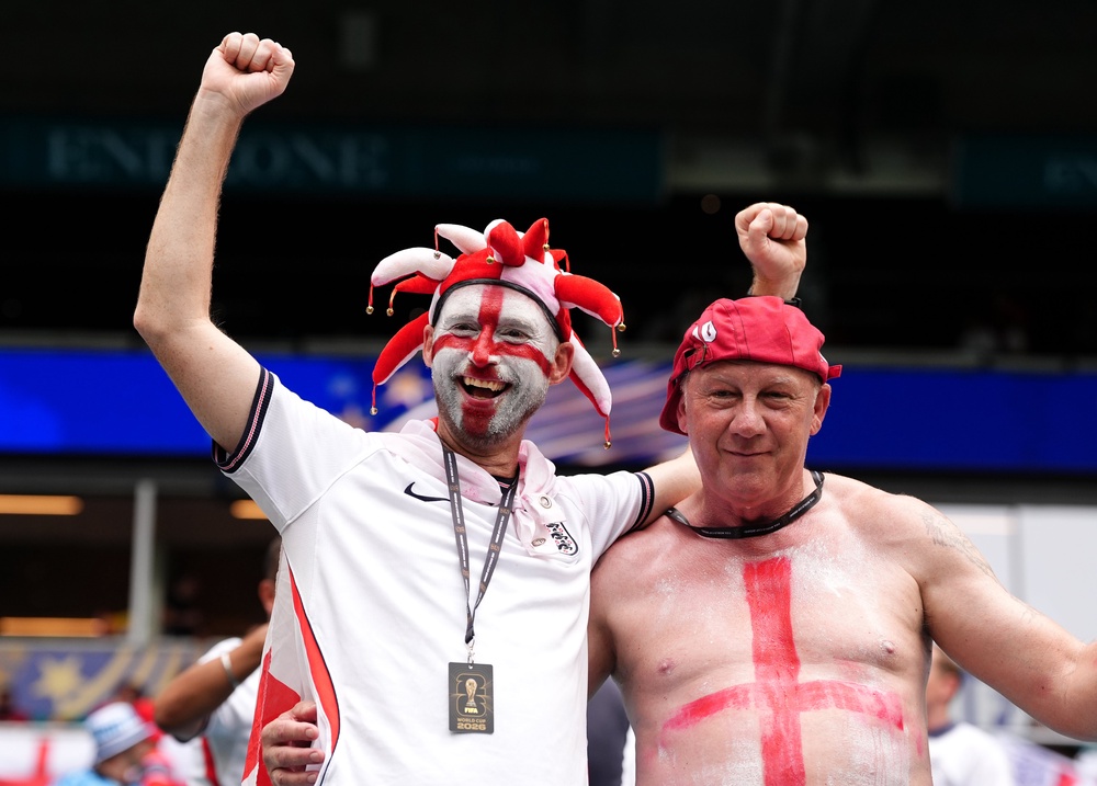 England fans in the stands ahead of the match in Miami (Martin Rickett/PA) (PA Wire)
