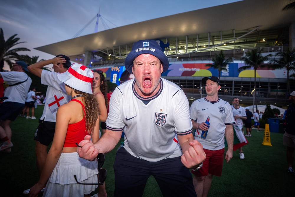 England’s win thrilled fans at Miami Stadium after a tense quarter-final against Norway (James Manning/PA) (PA Wire)