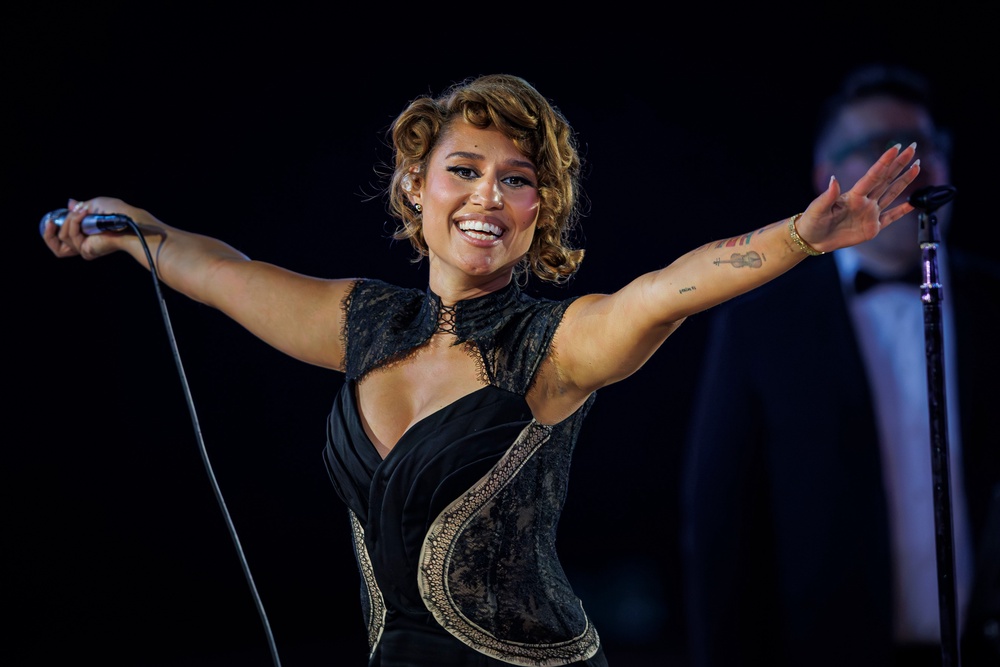 RAYE celebrated her third consecutive performance at Montreux this year (AP)