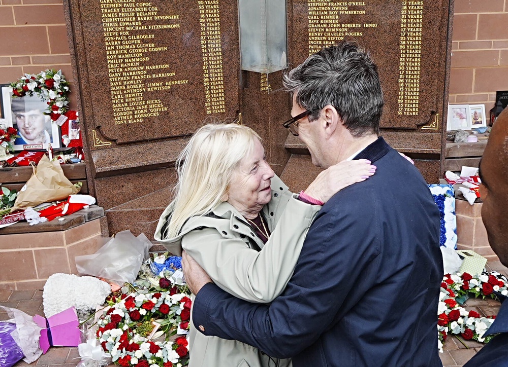 Andy Burnham with campaigner Margaret Aspinall who has been demanding a Hillsborough Law for years. Her son died in the disaster (PA Archive)