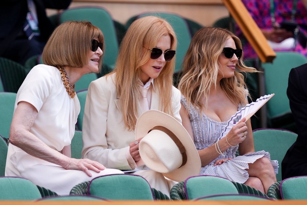 Nicole Kidman and Dame Anna Wintour with Sienna Miller in the royal box at Wimbledon (Mike Egerton/PA) (PA Wire)