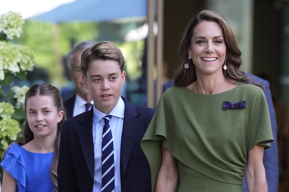 Kate and her children, Prince George and Princess Charlotte arriving on day 14 of the 2026 Wimbledon Championships (Andrew Matthews/PA) (PA Wire)