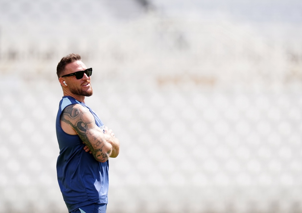 McCullum overseas a nets session at Trent Bridge (PA)