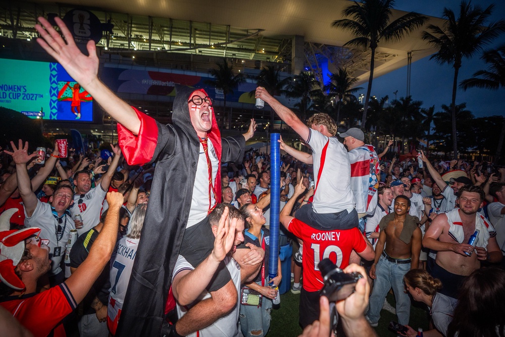 England fans celebrated after the nail-biting match against Norway (James Manning/PA) (PA Wire)