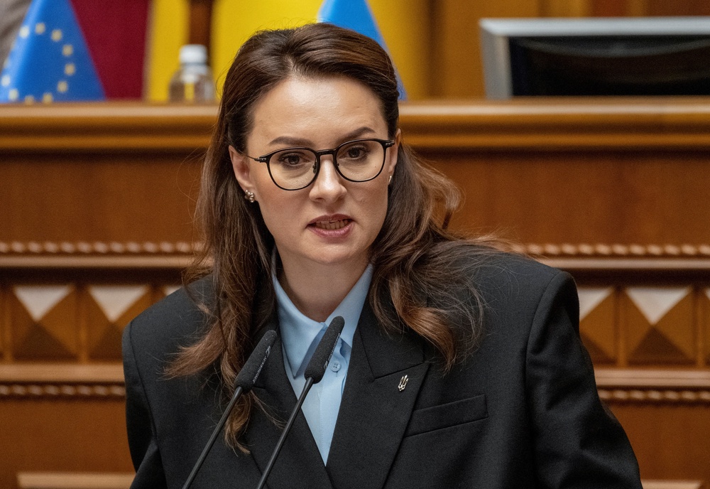 Ukrainian prime minister Yulia Svyrydenko attends a session of Ukrainian parliament in Kyiv (Reuters)