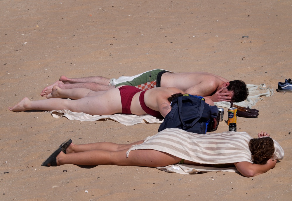 People enjoying the sun on the beach in Margate, Kent, on Sunday (Gareth Fuller/PA) (PA Wire)
