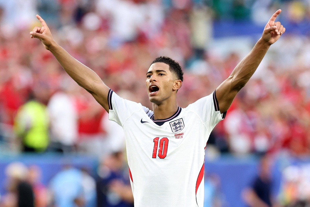 Jude Bellingham scored twice against Norway to send England through to the semi-finals (Getty)