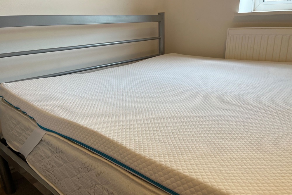 At 6.5cm, the topper adds a noticeable thickness to the bed (Alice Reynolds/The Independent)