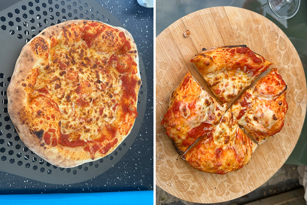 I turned out some top-notch pizza in the Ninja (left) and Ooni (right) pizza ovens (Rachael Penn/The Independent)