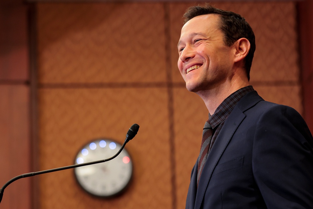 The homeless encampment was part of a film set for a movie directed by Joseph Gordon Levitt (Getty)