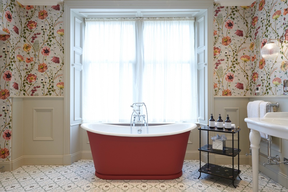 Bathrooms at Andy Murray’s Cromlix hotel are spacious and some feature roll-top baths (Cromlix)
