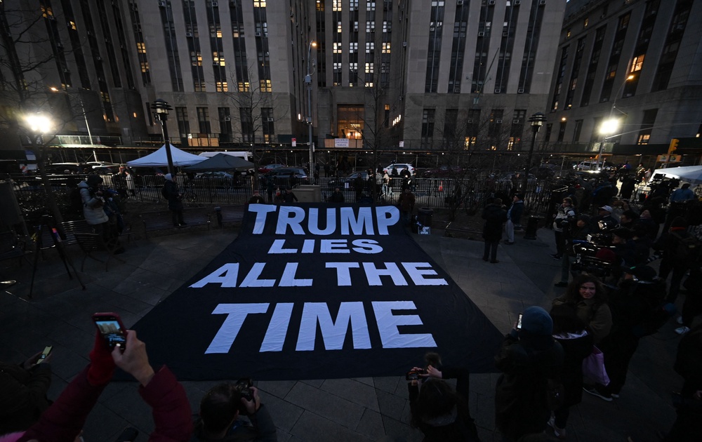 Trump has a long history of telling falsehoods and boasting about his polling numbers with little evidence to back up his claims (AFP/Getty)