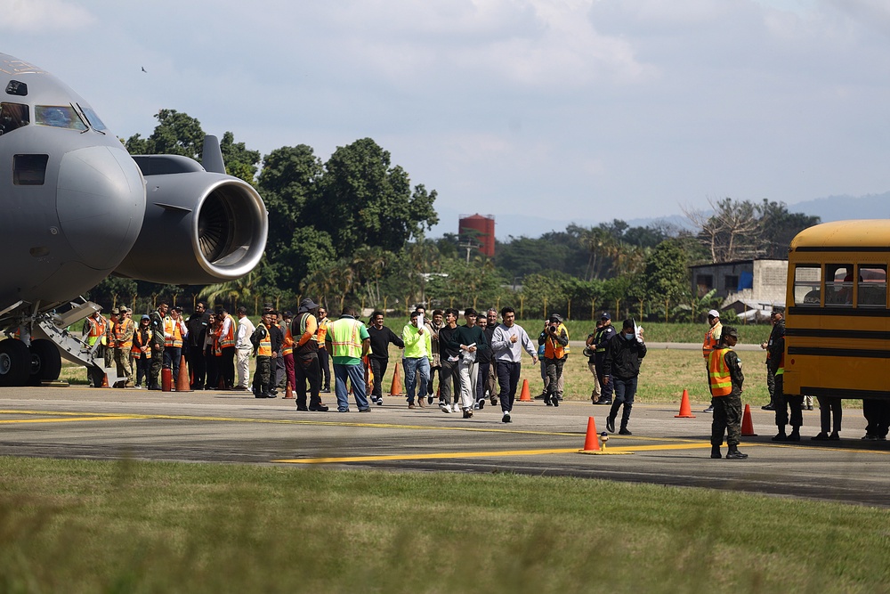 Trump’s administration has used flights to deport migrants to their home countries - and in some cases places they’ve never lived (Getty Images)