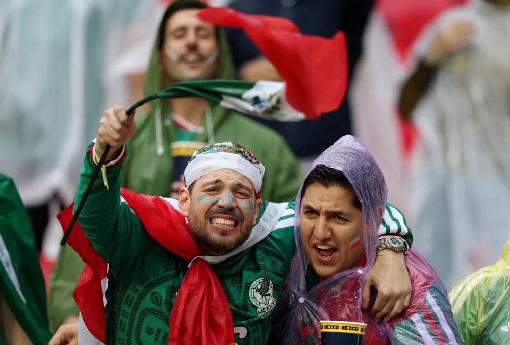Thousands of Mexican fans paraded the street before the game (Getty Images)