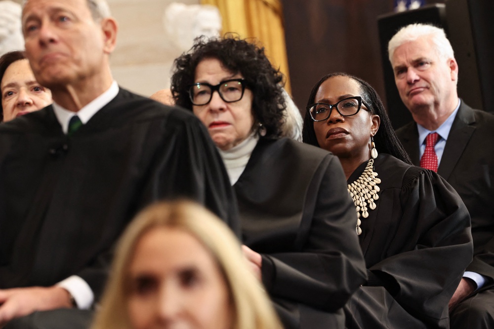 Justices were split on ideological lines in nearly a quarter of argued cases this term, with liberals Sonia Sotomayor and Ketanji Brown Jackson routinely sparring with the conservative majority in fierce dissents (AFP/Getty)