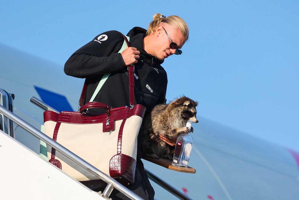 Erling Haaland returned to Norway with a quintessentially American souvenir (AP)