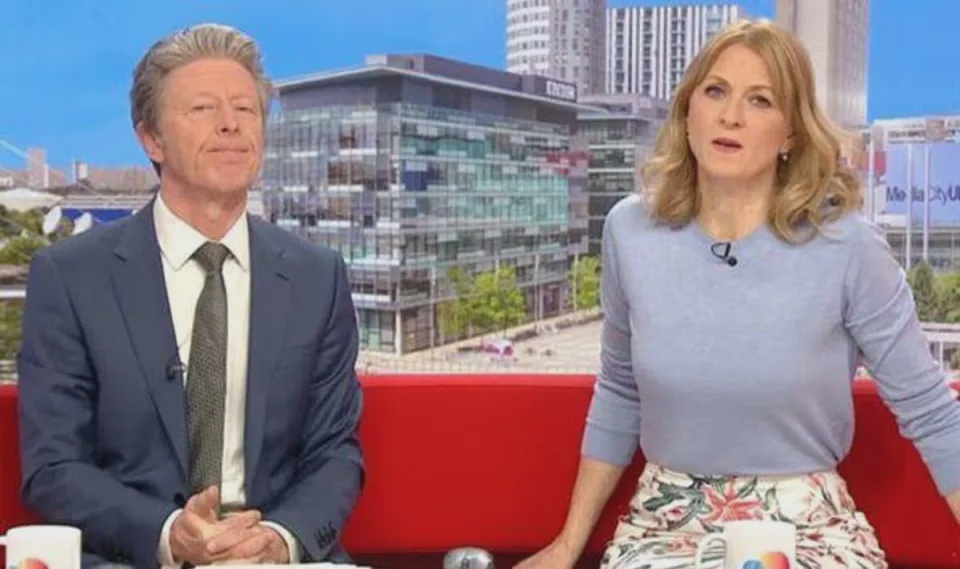Rachel Burden with Charlie Stayt (BBC)