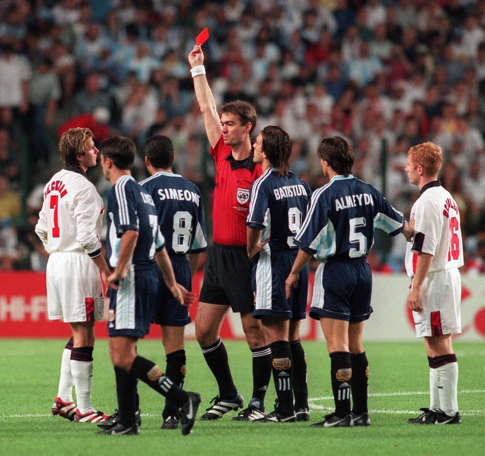 David Beckham was sent off last time the sides met in a World Cup knockout game (Adam Butler/PA Archive) (PA Archive)