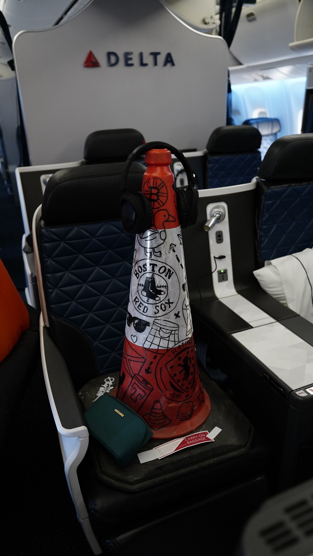 Image from: Traffic cone flies first class to Boston as symbol of Scotland’s friendship