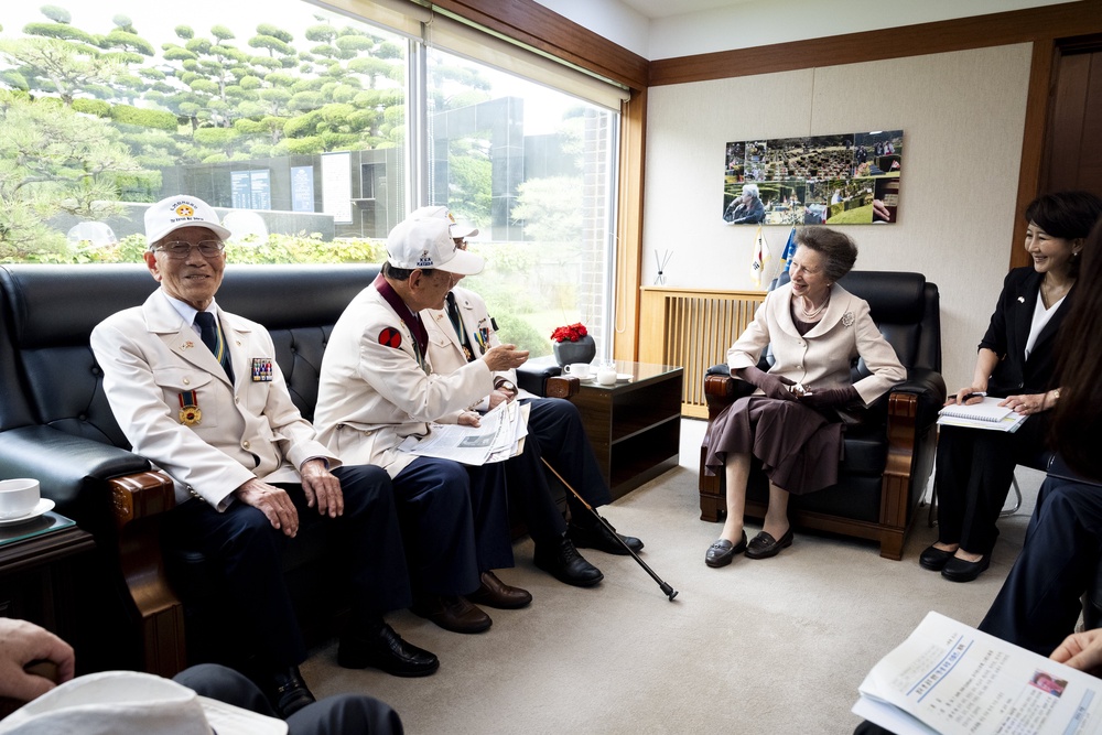 The Princess Royal meets Korean War veterans on her visit to Busan (Joran Pettitt/PA) (PA Wire)
