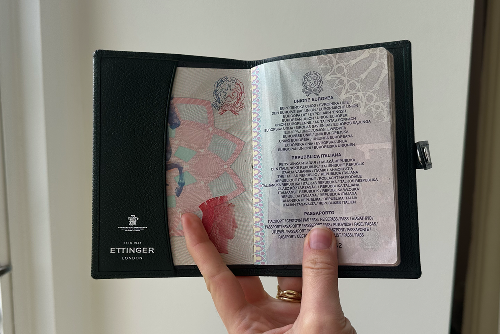 The AirTag holder is great if you’re in the habit of mislaying your passport (Alessia Armenise/The Independent)