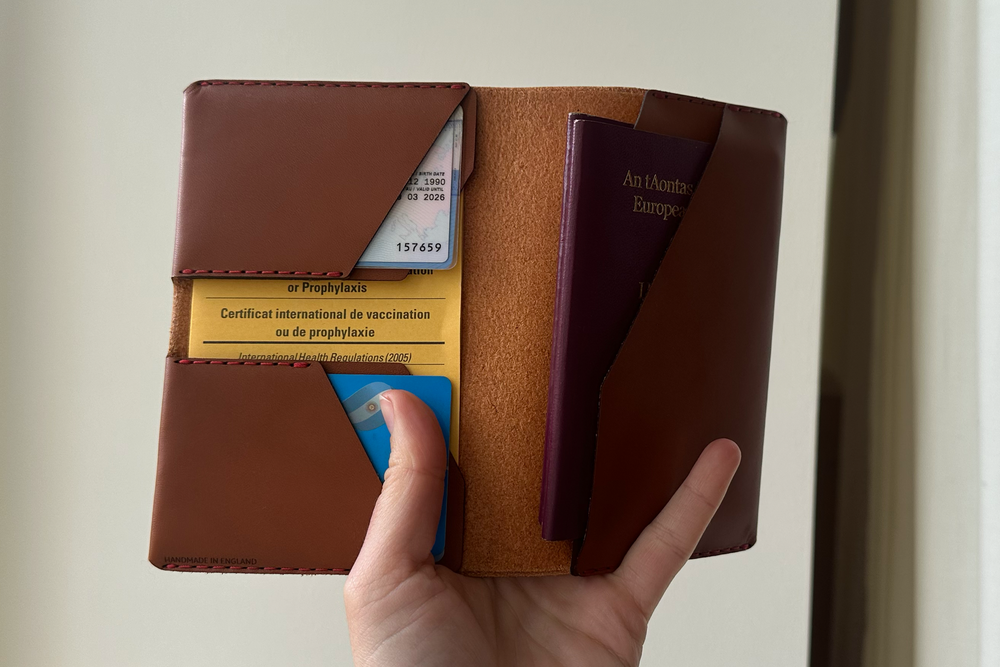This can fit two passports in the sleeves (Alessia Armenise/The Independent)