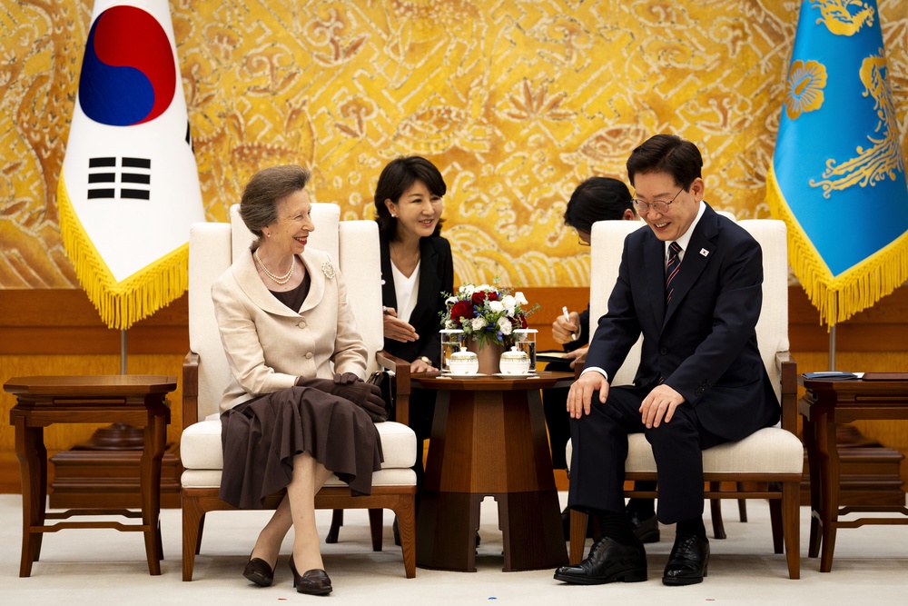 The princess during an audience with the President of the Republic of Korea, President Lee Jae Myung at Cheongwadae in Seoul (Jordan Pettitt/PA) (PA Wire)
