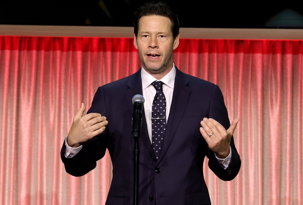 ‘No Trump eulogy for Lindsey Graham would be complete without a loose five on rigged elections,’ Ike Barinholtz joked while subbing in for Jimmy Kimmel (Getty)
