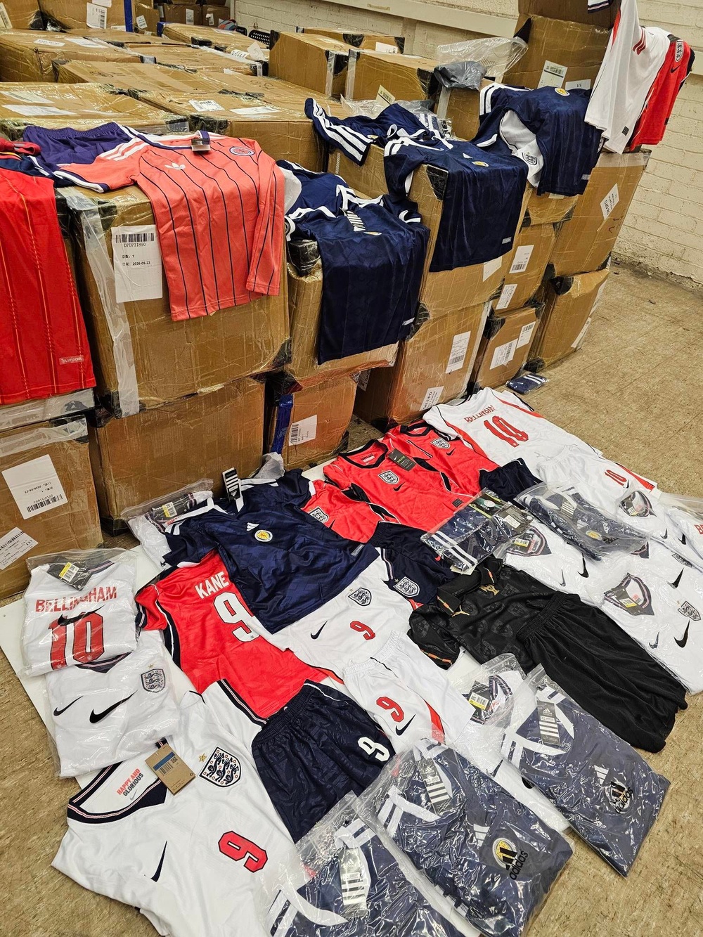 The shirts were seized in Edinburgh (City of Edinburgh Council/Back Four Brand Protection/PA)