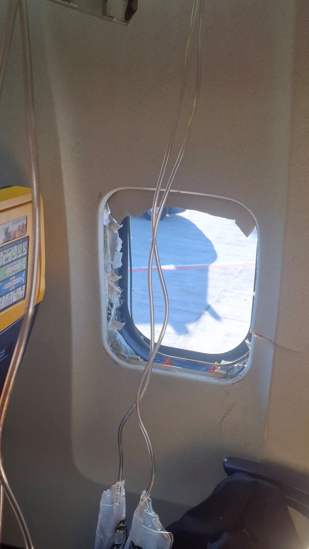 Passengers described hearing a loud bang before the cabin lost pressure (Reuters)