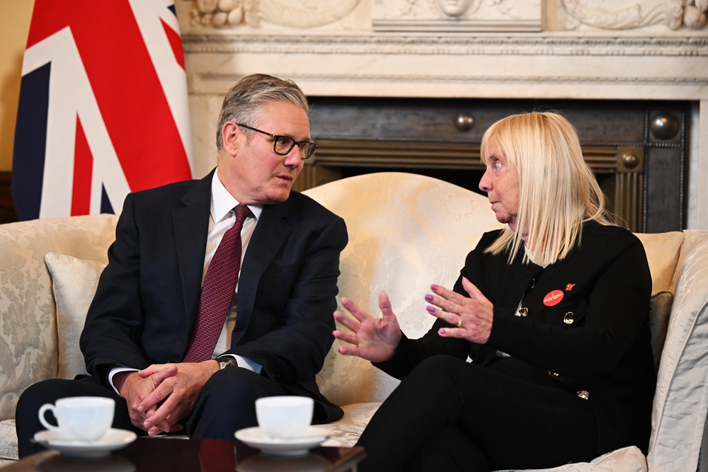 Prime Minister Sir Keir Starmer speaks with Margaret Aspinall, during a meeting with family members of the victims of the Hillsborough disaster in Downing Street (Leon Neal/PA) (PA Archive)
