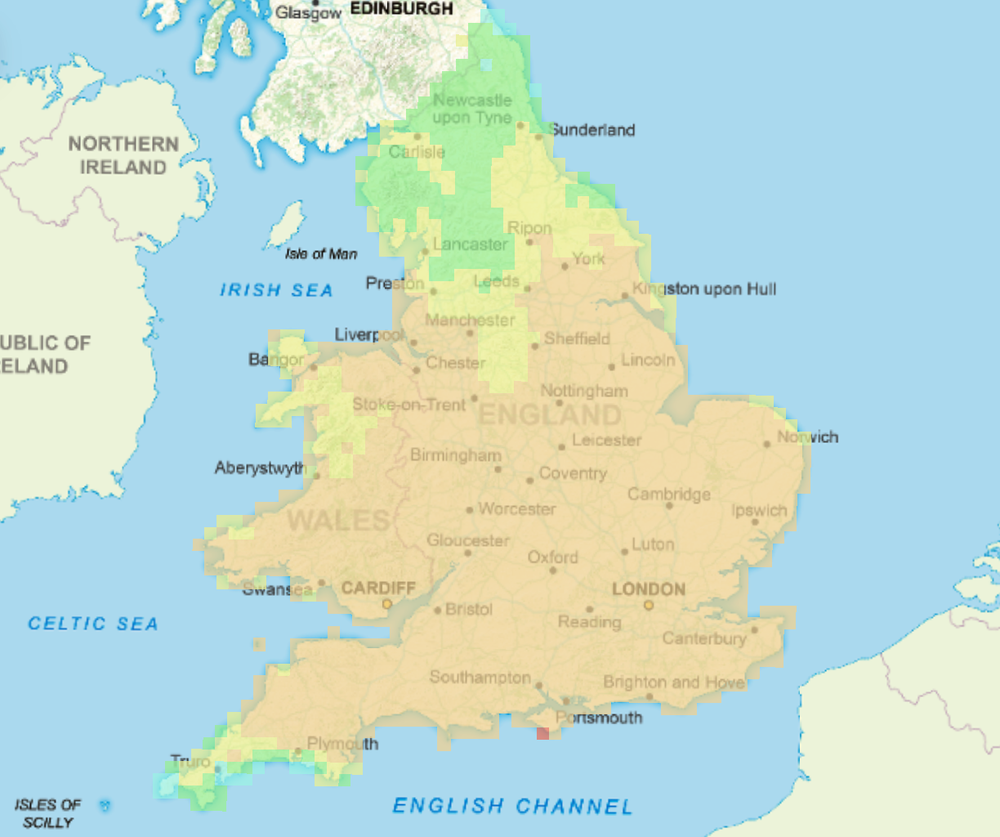 Natural England's fire severity index map for Thursday (Natural England)